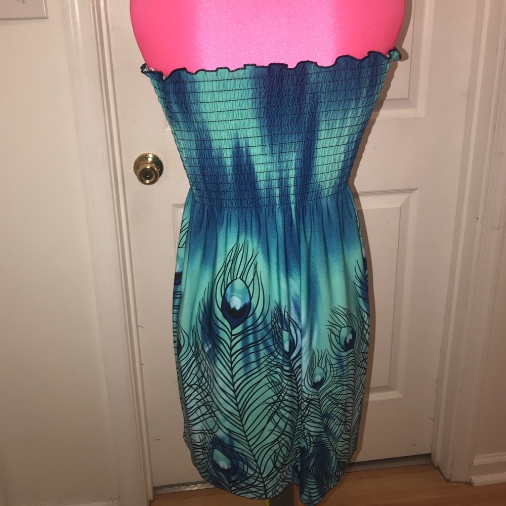 Beautiful blue peacock dress - Picture 2 of 2